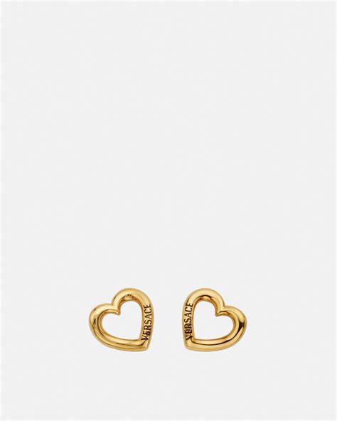 versace heart earrings|versace goldtone earrings.